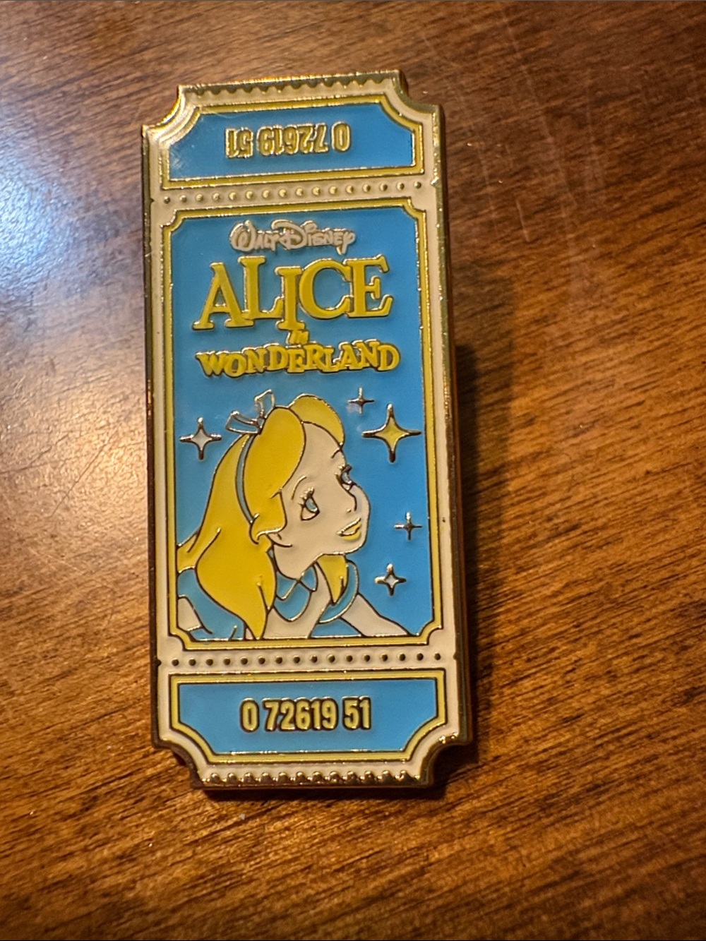 Loungefly Disney Movie Tickets Alice in Wonderland Enamel Pin